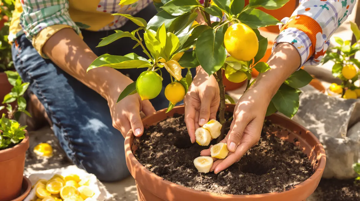 Accueil Citronnier en mars : enterrez cet ingrédient culinaire à son pied pour des fruits tout l’été