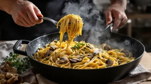 Cuites ensemble, nappées de crème et ultra fondantes : le one pot pasta aux champignons rapide et réconfortant