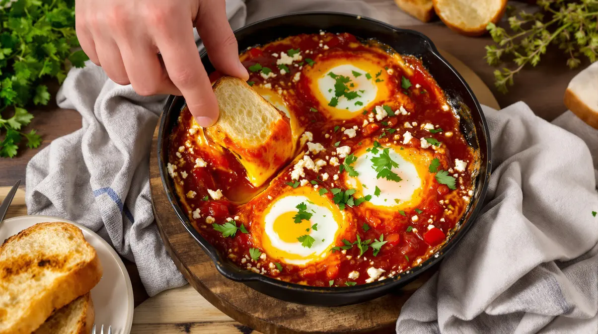 Œufs à la tomate au four : ma recette de placard devient un dîner de mars très réconfortant Œufs à la tomate au four : ma recette de placard devient un dîner de mars très réconfortant